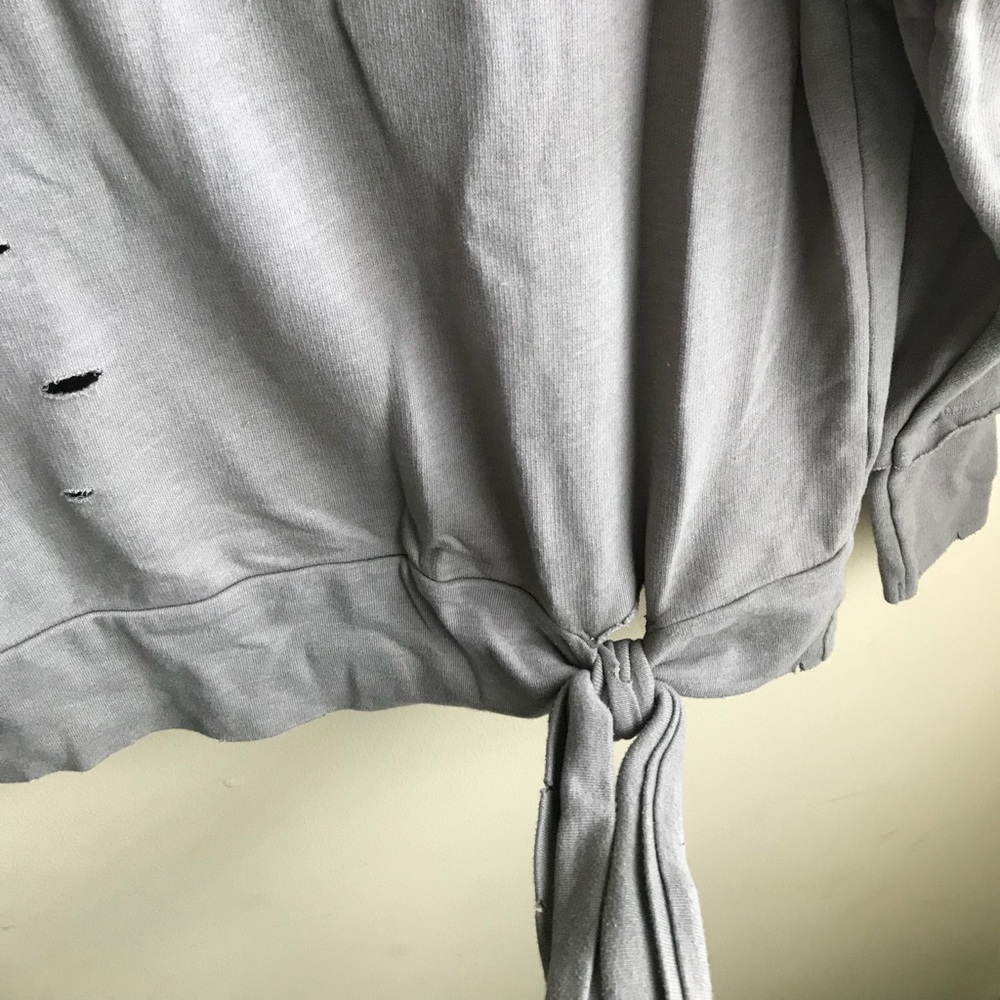 Abound Women’s Gray Distressed Oversized Sweater - Picture 4 of 6